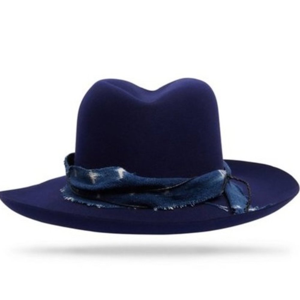 Worth & Worth Vagabond Felt Fedora Hat in Electric Blue - NWOT - Picture 4 of 16